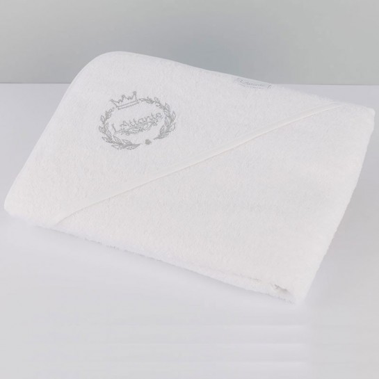 A "light  grey" cotton towel