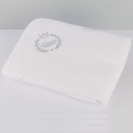 A "light  grey" cotton towel