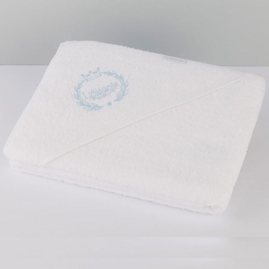 A "sky blue" cotton towel