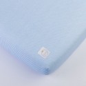 A sky-blue bedsheet