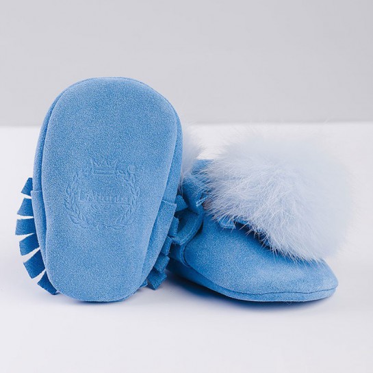 Sky blue moccasins