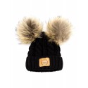 Winter Hat with Natural Fur - COCO - Black