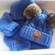 Sweter Ręcznie Tkany z futrem - niebieski