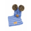 Cap and chimney - blue color - Natural Fur