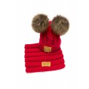 Cap And Chimney - red color - Natural fur