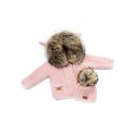 Set: Jacket + Cap, Natural Fur, powder pink