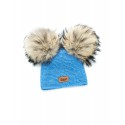 Cap, Baby Alpaca, Natural Fur, blue