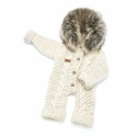 All-year-round suit for babies, handmade beige, artificial fur