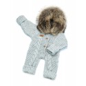 All-year-round suit for babies, Handmade gray - Natural Fur