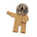 All-year-round suit for babies, handmade honey - natural fur