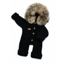 All-year-round suit for babies, Handmade black - Natural Fur