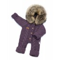 All-year-round suit for babies, Handmade lavenda - Natural Fur