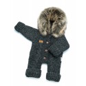 All-year-round suit for babies, handmade graphite, artificial fur