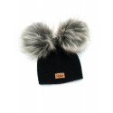 Cap, Baby Alpaca, Faux fur, Black