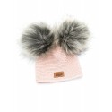 Cap, Baby Alpaca, powder pink, Faux fur