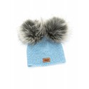 Cap, Baby Alpaca, light blue, Faux fur