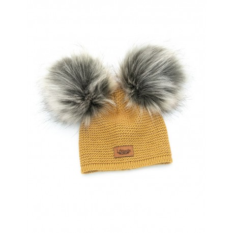 Hat Baby alpaca , natural fur