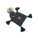 Baby Alpaca Set, graphite, Blanket + Hat, Natural Fur