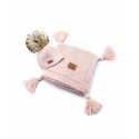 Baby Alpaca set, powder pink, blanket + hat, natural fur
