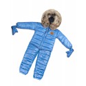 Winter Baby Overalls, Two-Piece with Natural Fur - Blue