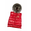 "London" Children's Vest, Ecological Fur - Red