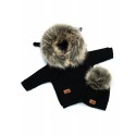 Set: Jacket + Cap, Faux Fur - Black