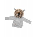 Knitted sweatshirt "funny rabbit" natural fur - Gray