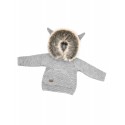 Knitted sweatshirt "funny rabbit" ecological fur - Gray