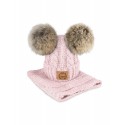 Cap and chimney - pink color - Natural Fur