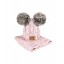 Cap and chimney - pink color - artificial fur