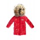 Children's Winter Coat - Natural Fur - red