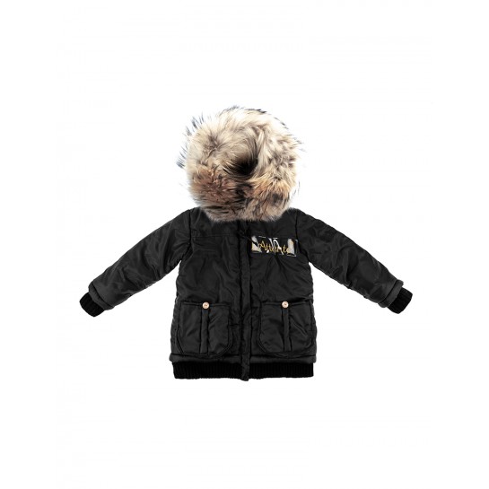 Winter Jacket - Limited Edition - "Per Sempre" , Natural Fur - black