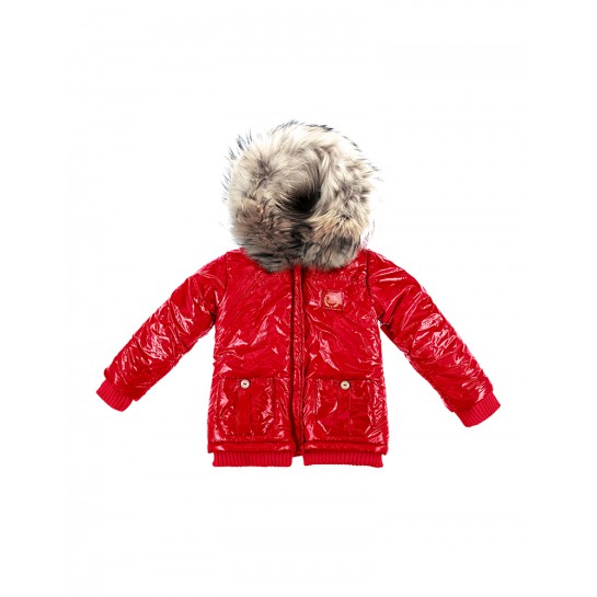 Winter Jacket - Limited Edition - "Per Sempre", Natural Fur - red