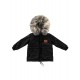 Children's, transitional, autumn / winter jacket with artificial fur - black