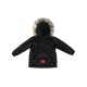 Children's, transitional, autumn / winter jacket with artificial fur - black