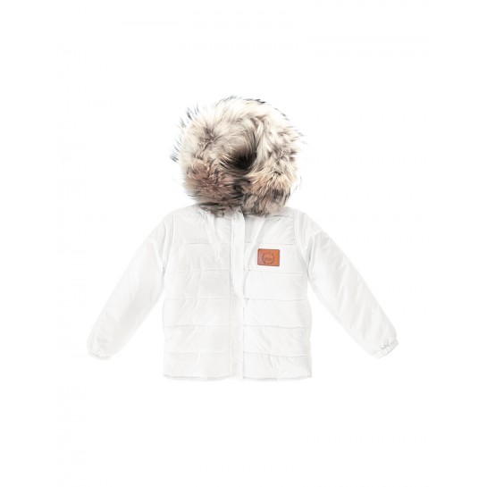 Children's Winter Jacket - Natural Fur - white