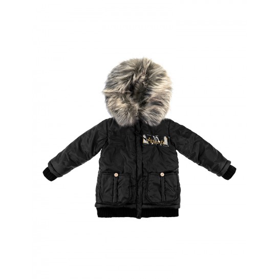 Winter Jacket - Limited Edition - "Per Sempre", Natural Fur - black