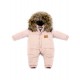 Baby jumpsuit, Winter LAttante, with detachable Natural Fur - pink