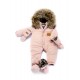 Baby jumpsuit, Winter LAttante, with detachable Natural Fur - pink