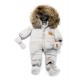 Baby jumpsuit, Winter LAttante with detachable, Natural Fur - gray