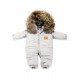 Baby jumpsuit, Winter LAttante with detachable, Natural Fur - gray