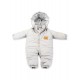 Baby jumpsuit, Winter LAttante with detachable, Natural Fur - gray