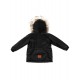 Children's, transitional, autumn / winter jacket with natural fur - black