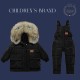 Winter Baby Overalls, Two-Piece with Ecological Fur - Pink