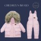 Winter Baby Overalls, Two-Piece with Ecological Fur - Pink