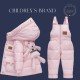 Winter Baby Overalls, Two-Piece with Ecological Fur - Pink