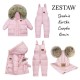 Winter Baby Overalls, Two-Piece with Ecological Fur - Pink