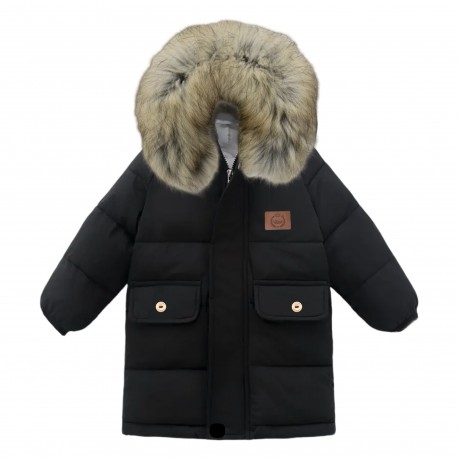 Children's Winter Coat - Natural Fur - powder pink