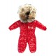 Baby's winter Coverall with detachable Natural Fur - red