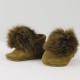 Khaki moccasins "made with love" 